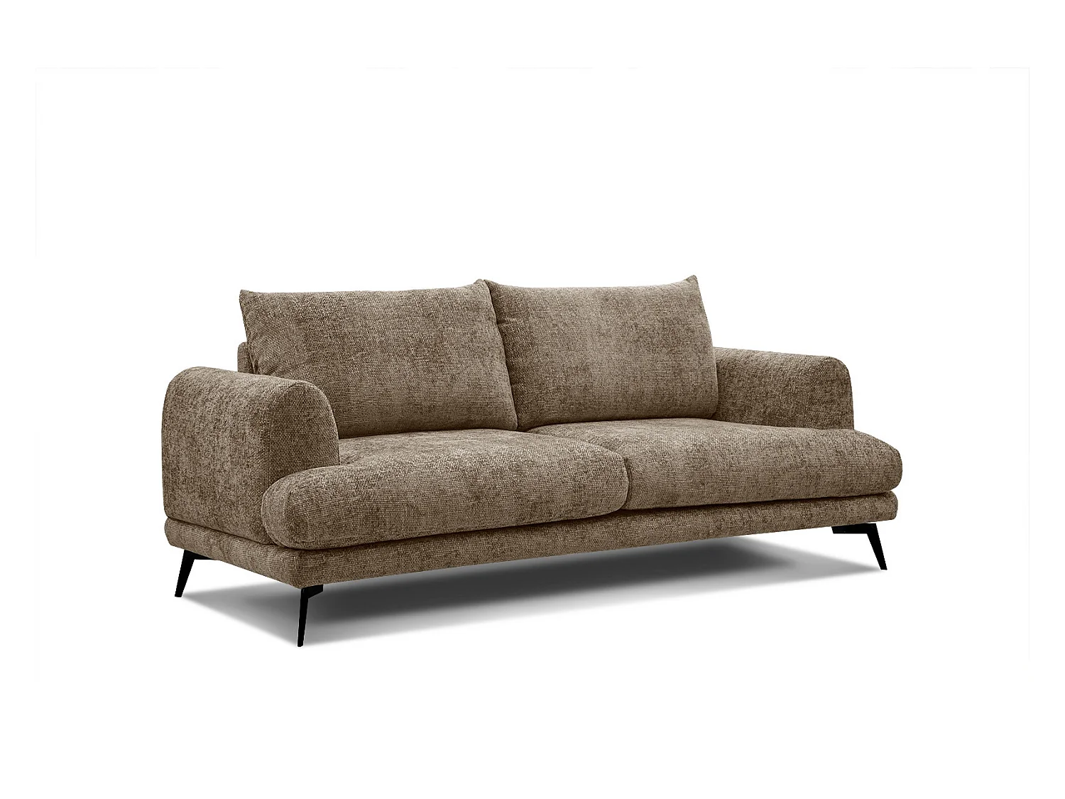 Canapé droit Adria 3 places tissu beige foncé