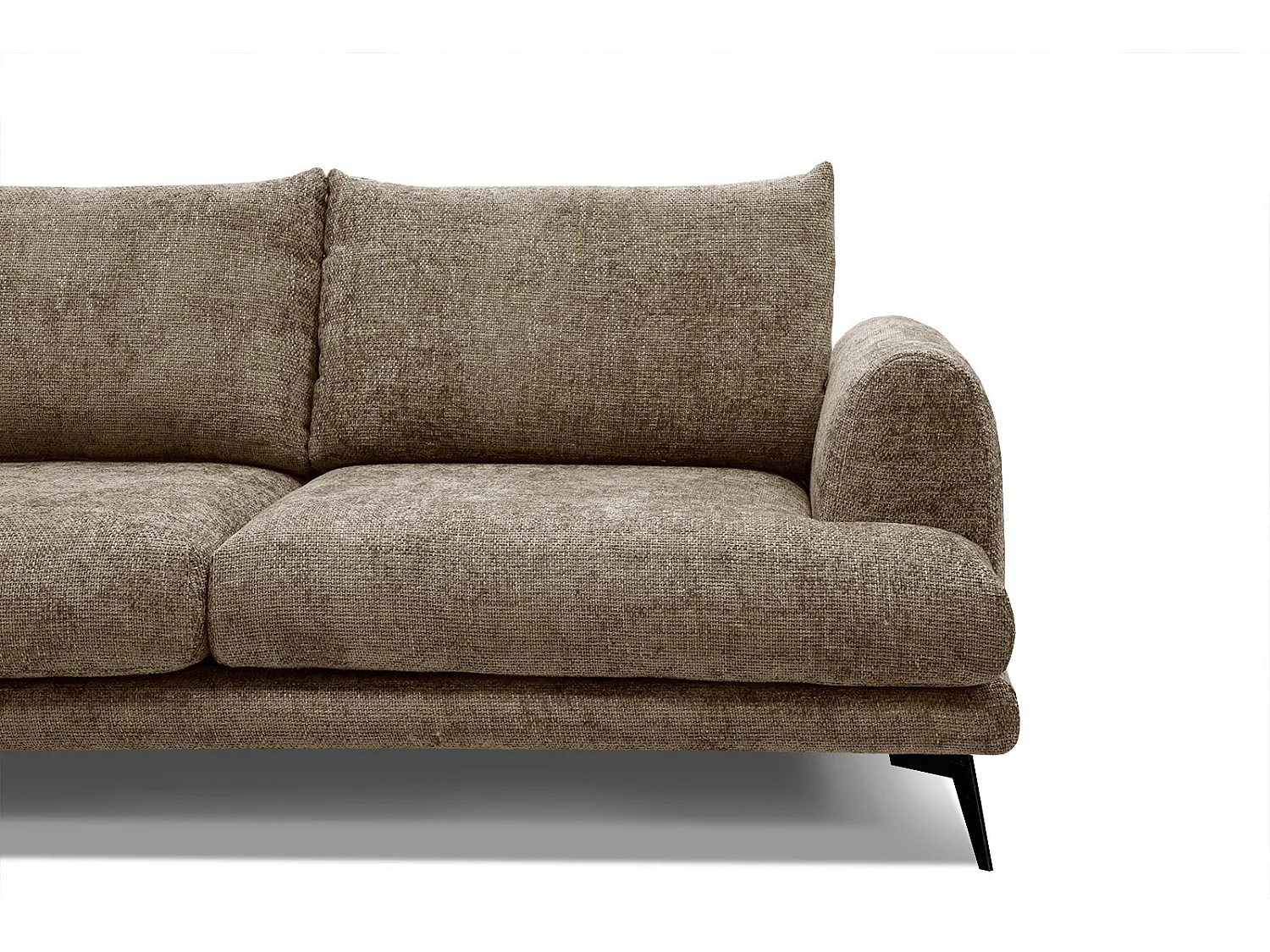 Canapé droit Adria 3 places tissu beige foncé