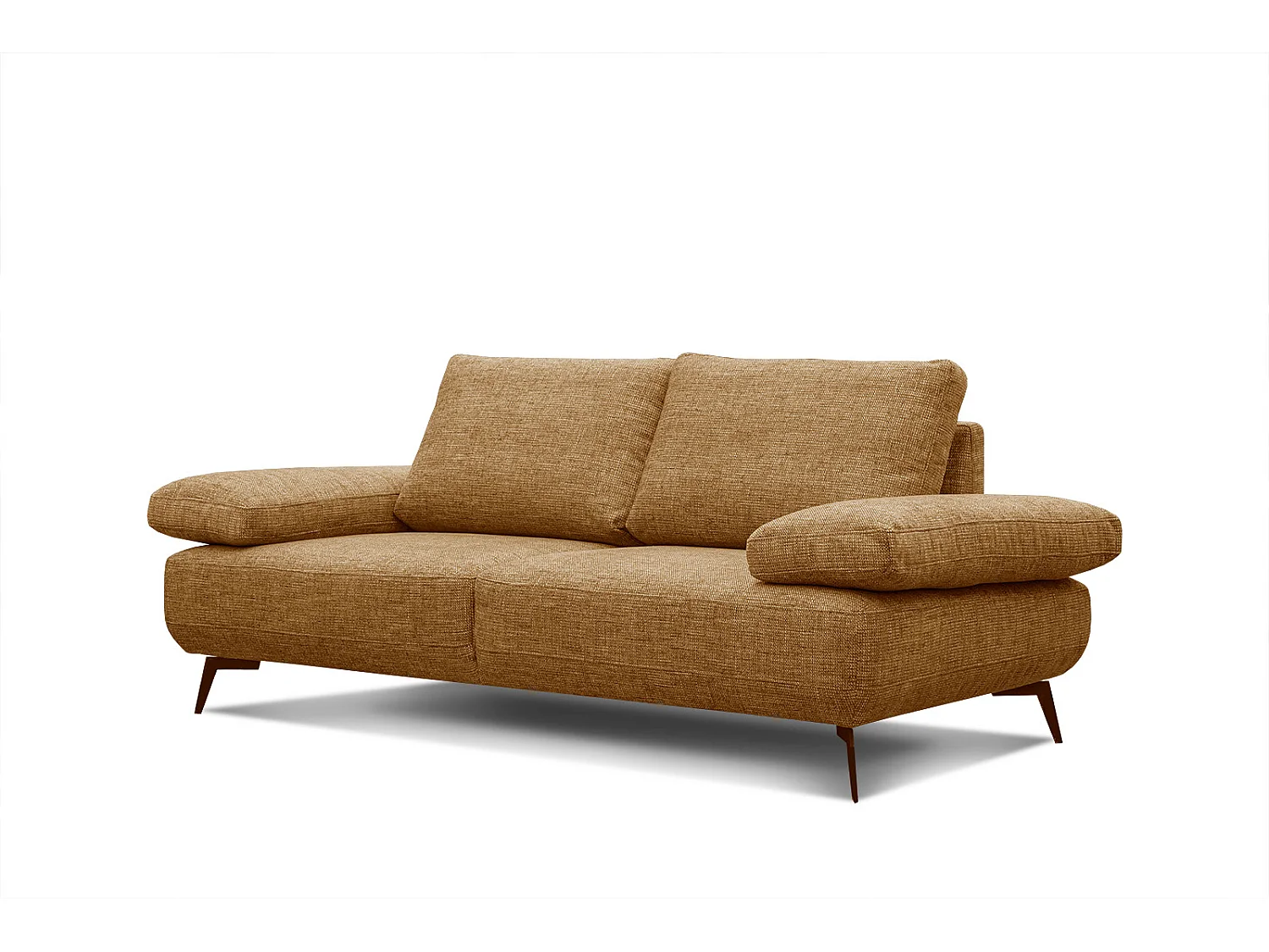 Canapé droit 3 places tissu brun clair - MELLO