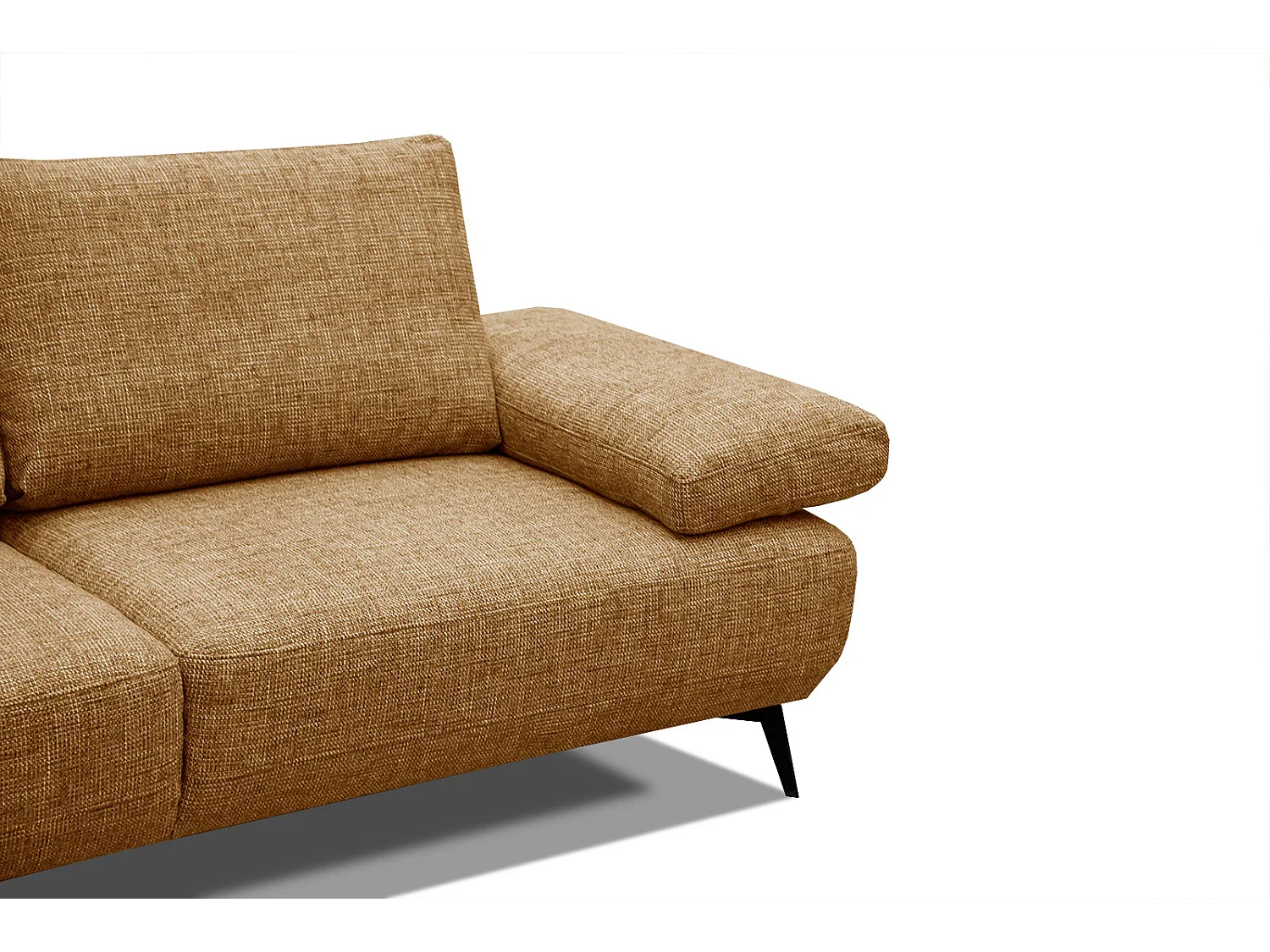 Canapé droit 3 places tissu brun clair - MELLO