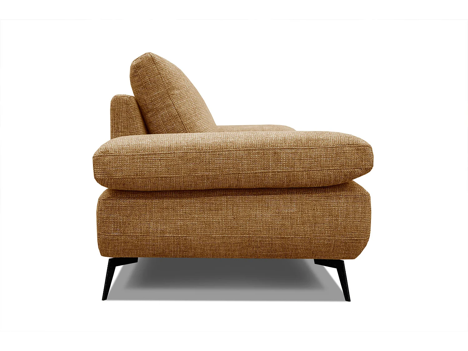 Canapé droit 3 places tissu brun clair - MELLO