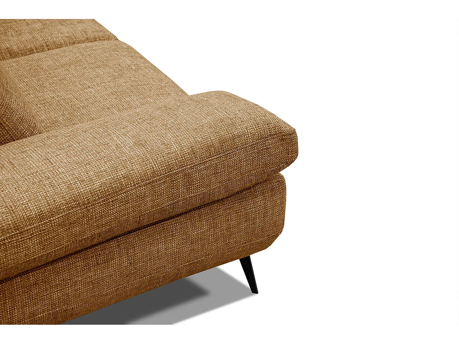 Canapé droit 3 places tissu brun clair - MELLO