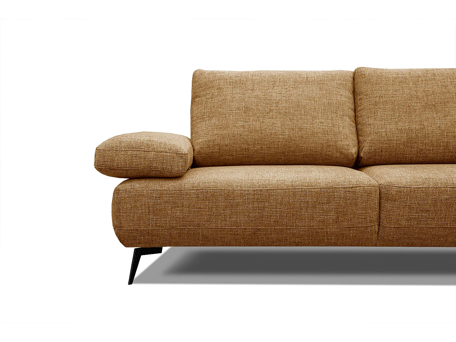 Canapé droit 3 places tissu brun clair - MELLO