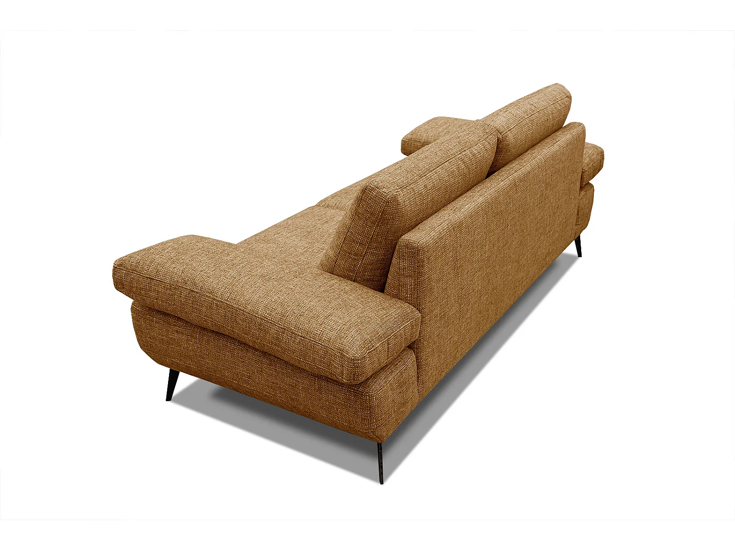 Canapé droit 3 places tissu brun clair - MELLO