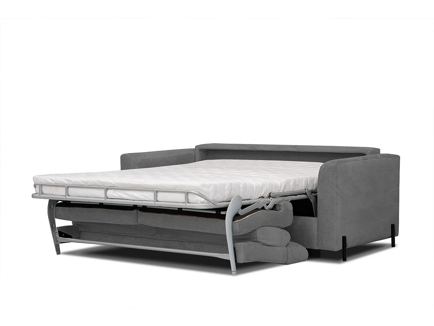 MEZO Sofa 3-Sitzer mit Schlaffunktion und verstellbare Kopfstützen, grau