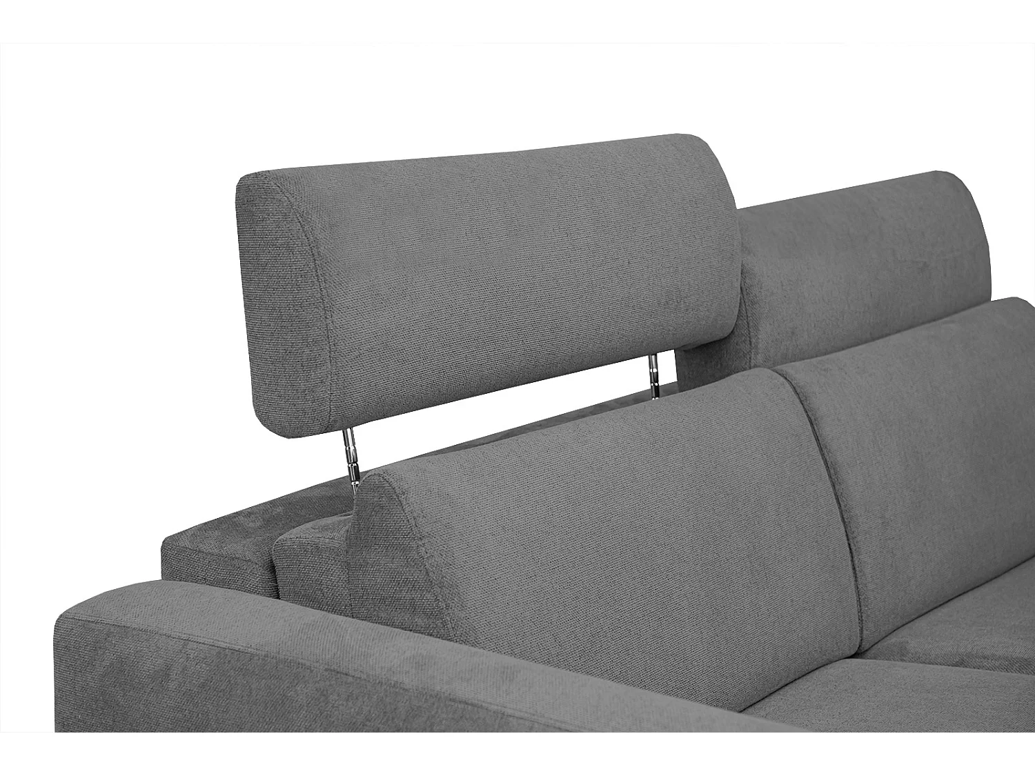 MEZO Sofa 3-Sitzer mit Schlaffunktion und verstellbare Kopfstützen, grau