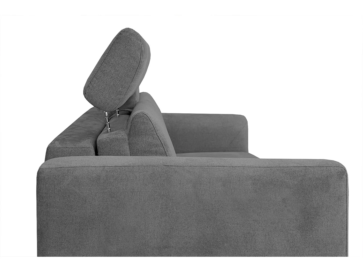 MEZO Sofa 3-Sitzer mit Schlaffunktion und verstellbare Kopfstützen, grau