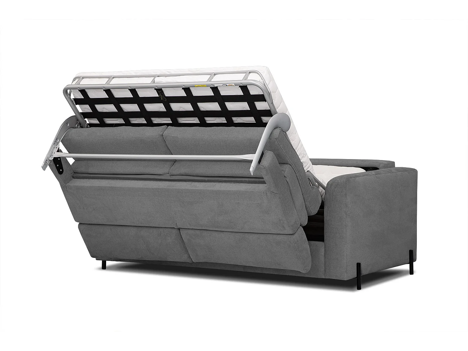 MEZO Sofa 3-Sitzer mit Schlaffunktion und verstellbare Kopfstützen, grau