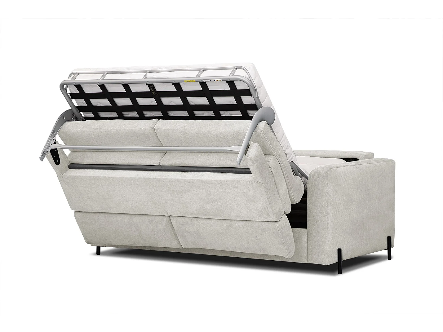 MEZO Sofa 3-Sitzer mit Schlaffunktion und verstellbare Kopfstützen, ecru