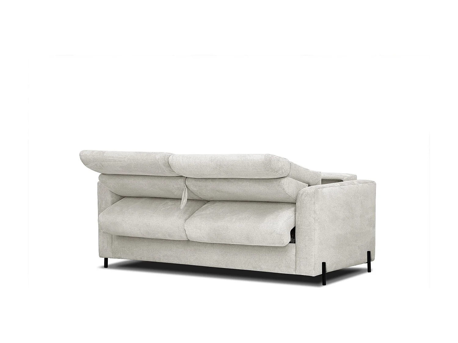 MEZO Sofa 3-Sitzer mit Schlaffunktion und verstellbare Kopfstützen, ecru