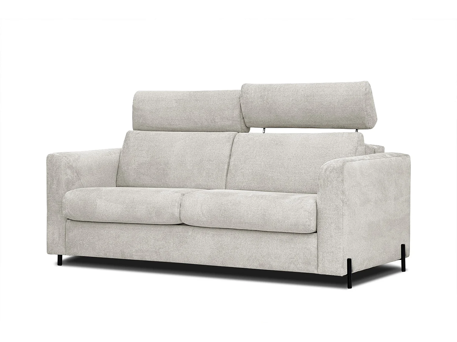 MEZO Sofa 3-Sitzer mit Schlaffunktion und verstellbare Kopfstützen, ecru