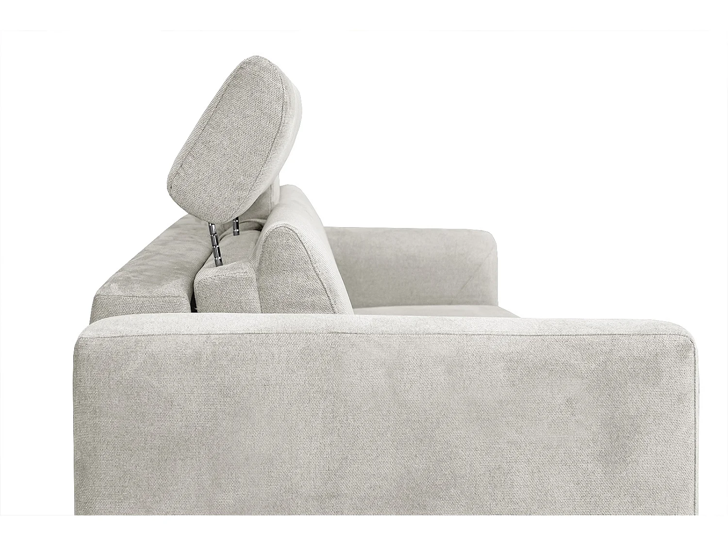 MEZO Sofa 3-Sitzer mit Schlaffunktion und verstellbare Kopfstützen, ecru