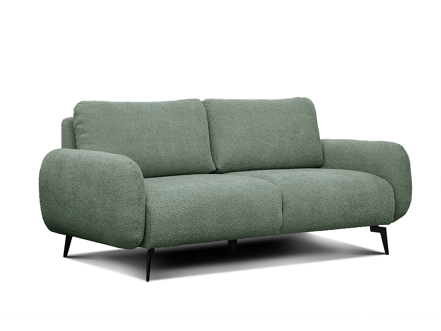 Canapé droit 3 places tissu vert menthe - FEBE