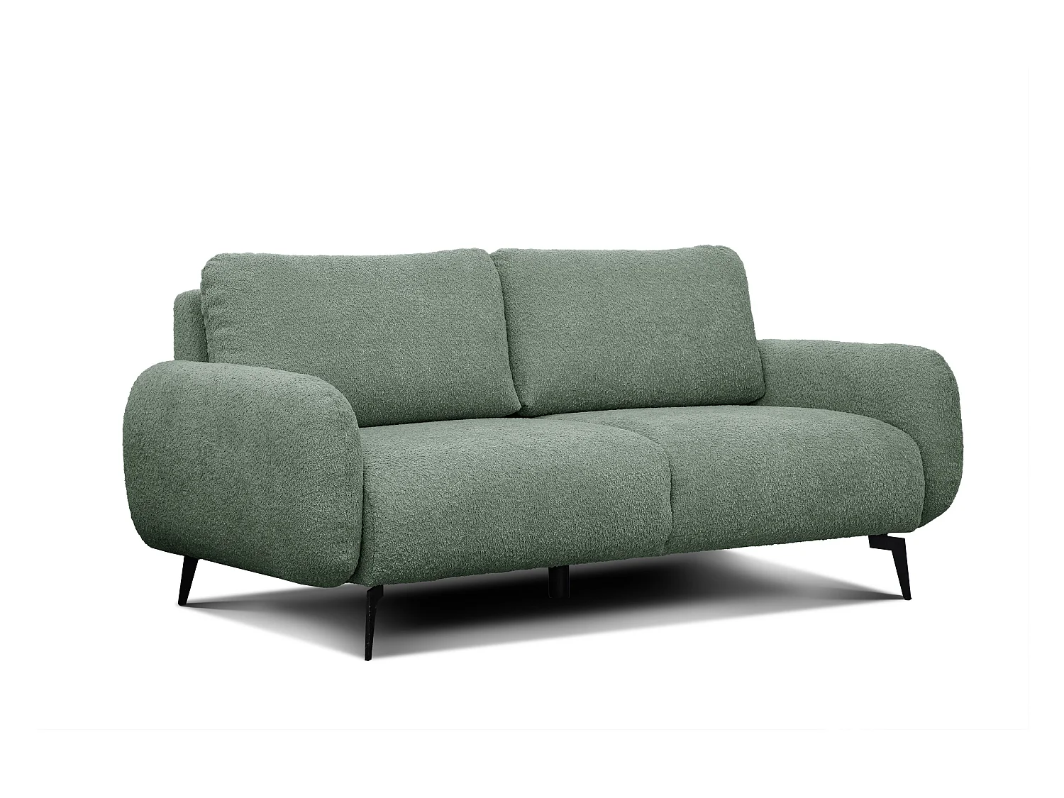Canapé droit 3 places tissu vert menthe - FEBE
