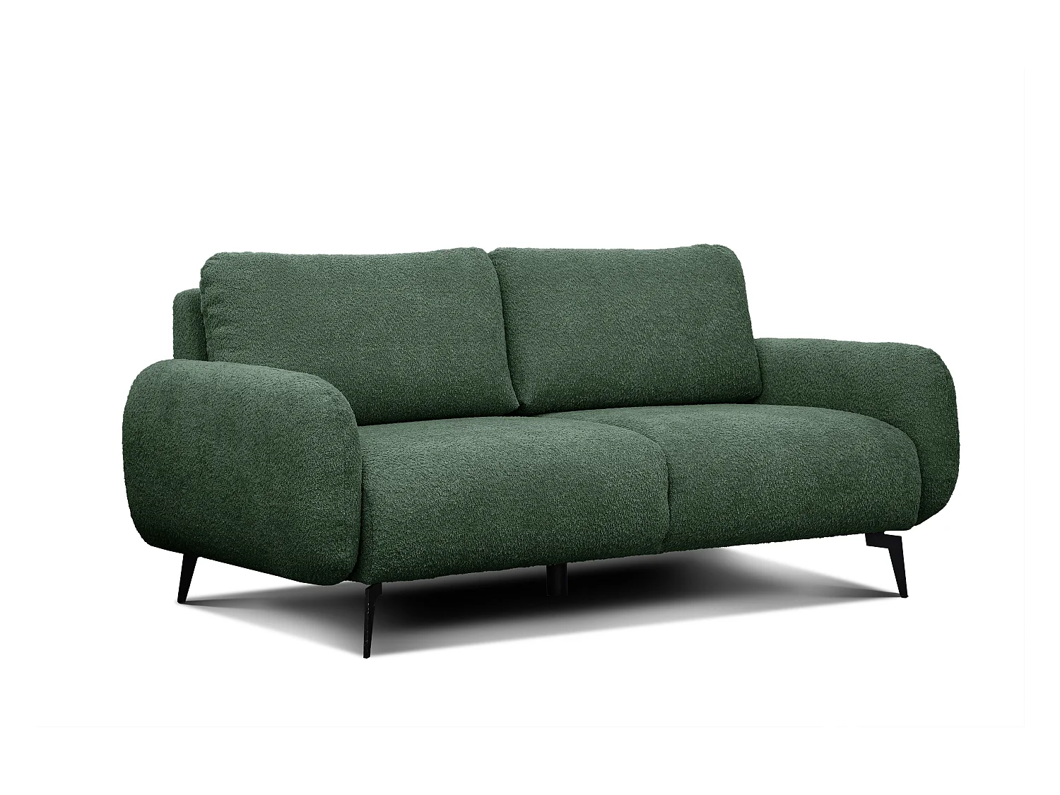 Canapé droit 3 places tissu vert foncé - FEBE