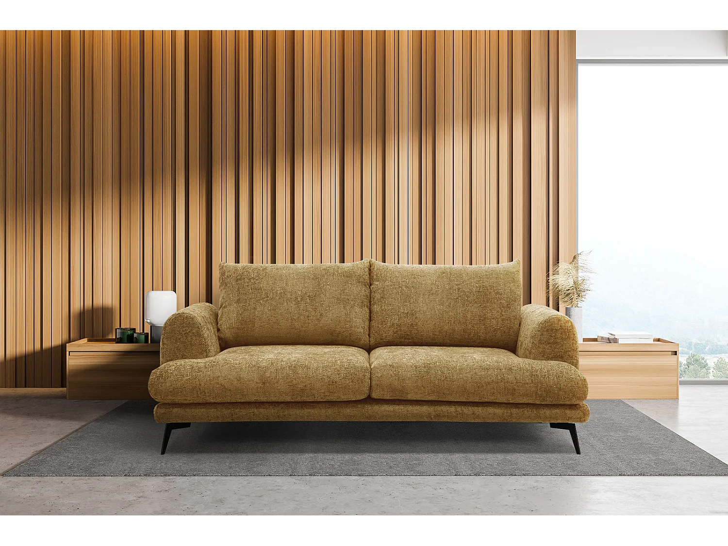 ADRIA Sofa 2,5-Sitzer, senfgelb