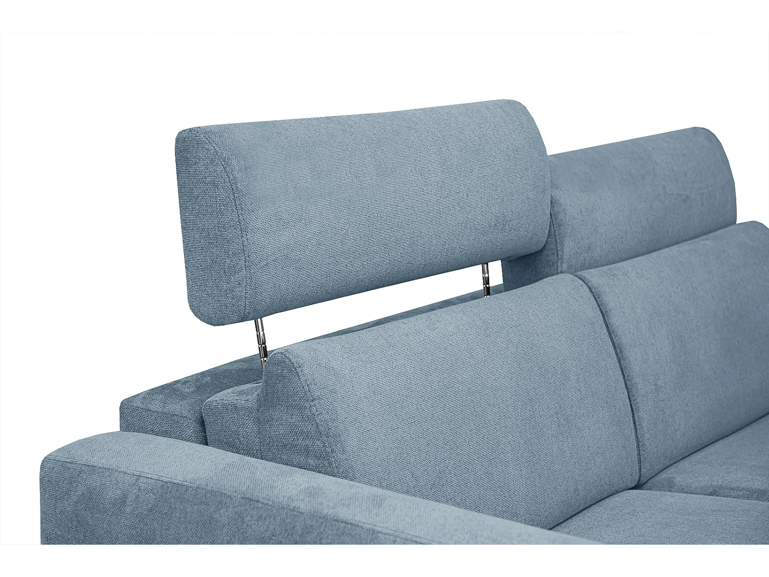 MEZO Sofa 3-Sitzer mit Schlaffunktion und verstellbare Kopfstützen, blau