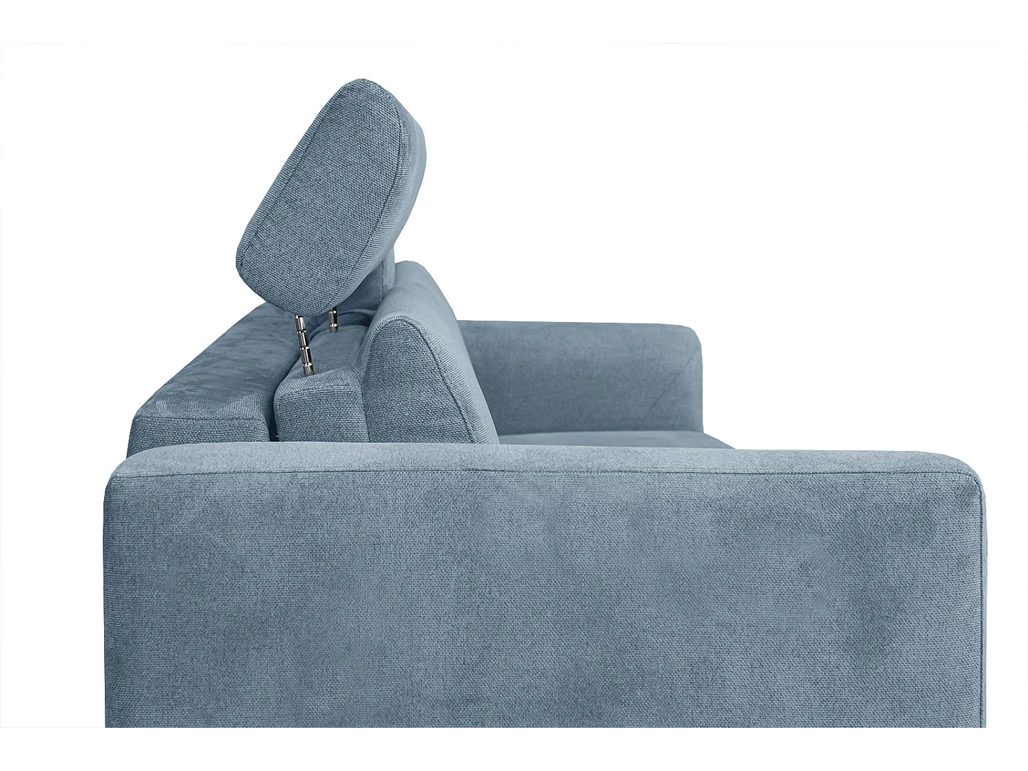 MEZO Sofa 3-Sitzer mit Schlaffunktion und verstellbare Kopfstützen, blau