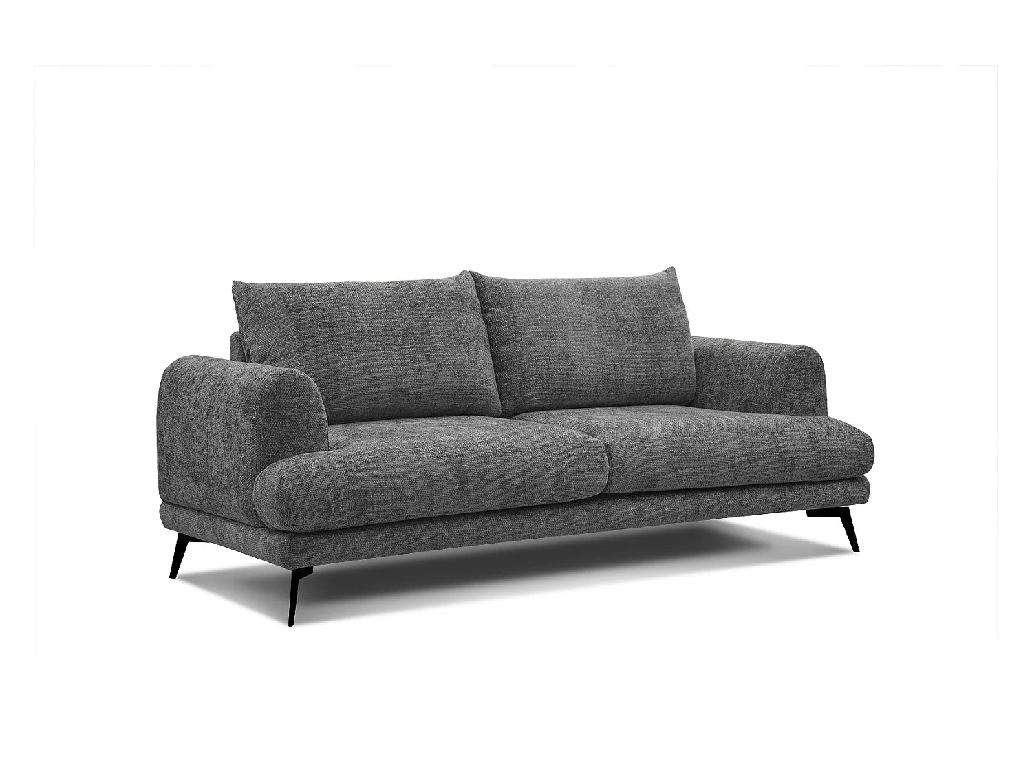 Canapé droit Adria 3 places tissu graphite