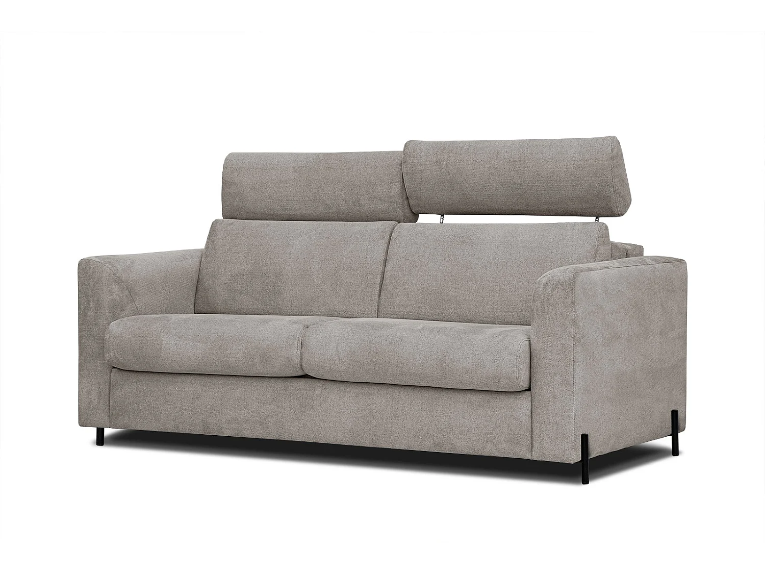 MEZO Sofa 3-Sitzer mit Schlaffunktion und verstellbare Kopfstützen, taupe