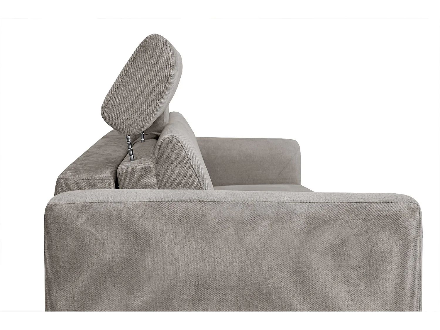 MEZO Sofa 3-Sitzer mit Schlaffunktion und verstellbare Kopfstützen, taupe