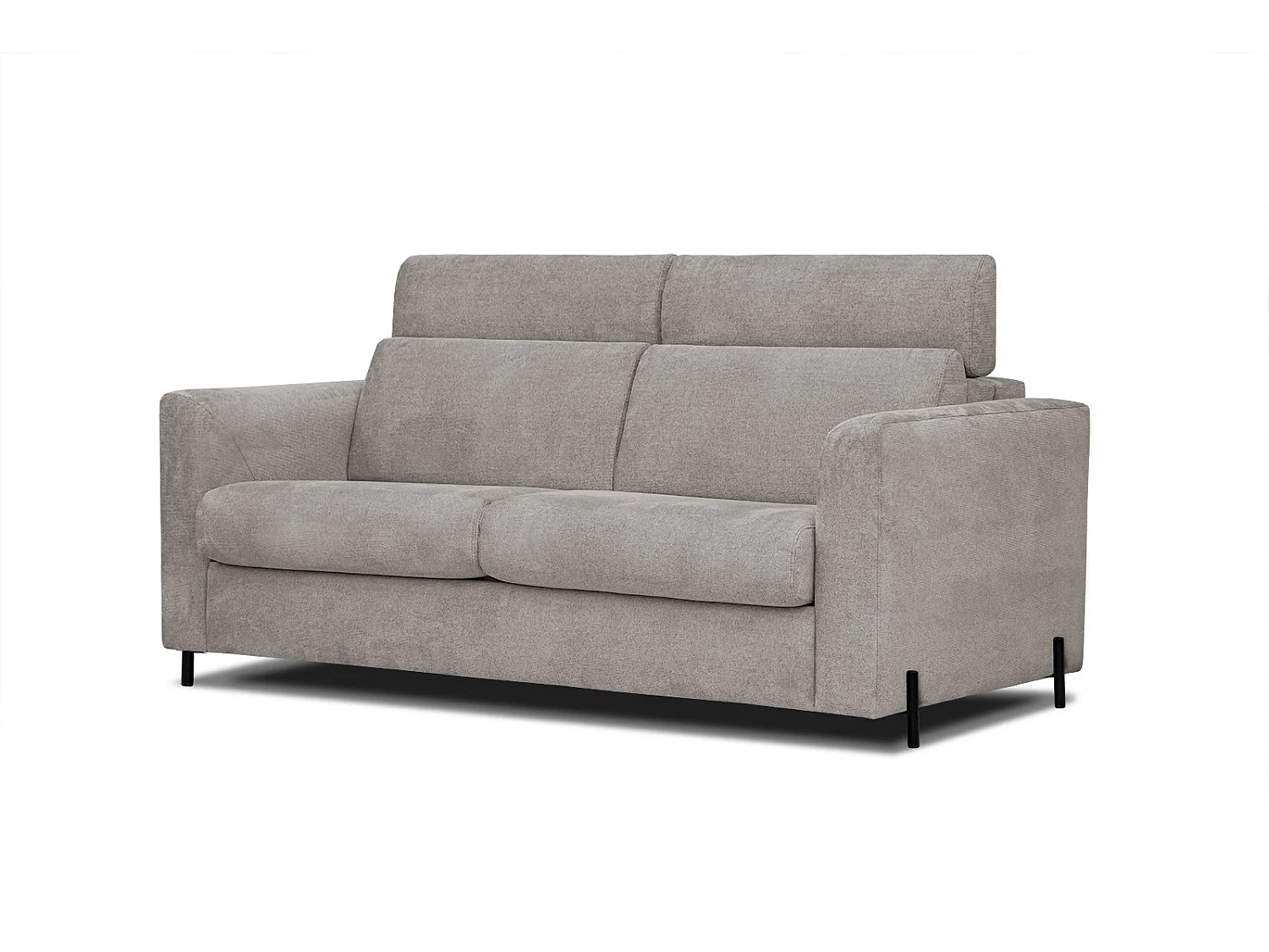 MEZO Sofa 3-Sitzer mit Schlaffunktion und verstellbare Kopfstützen, taupe