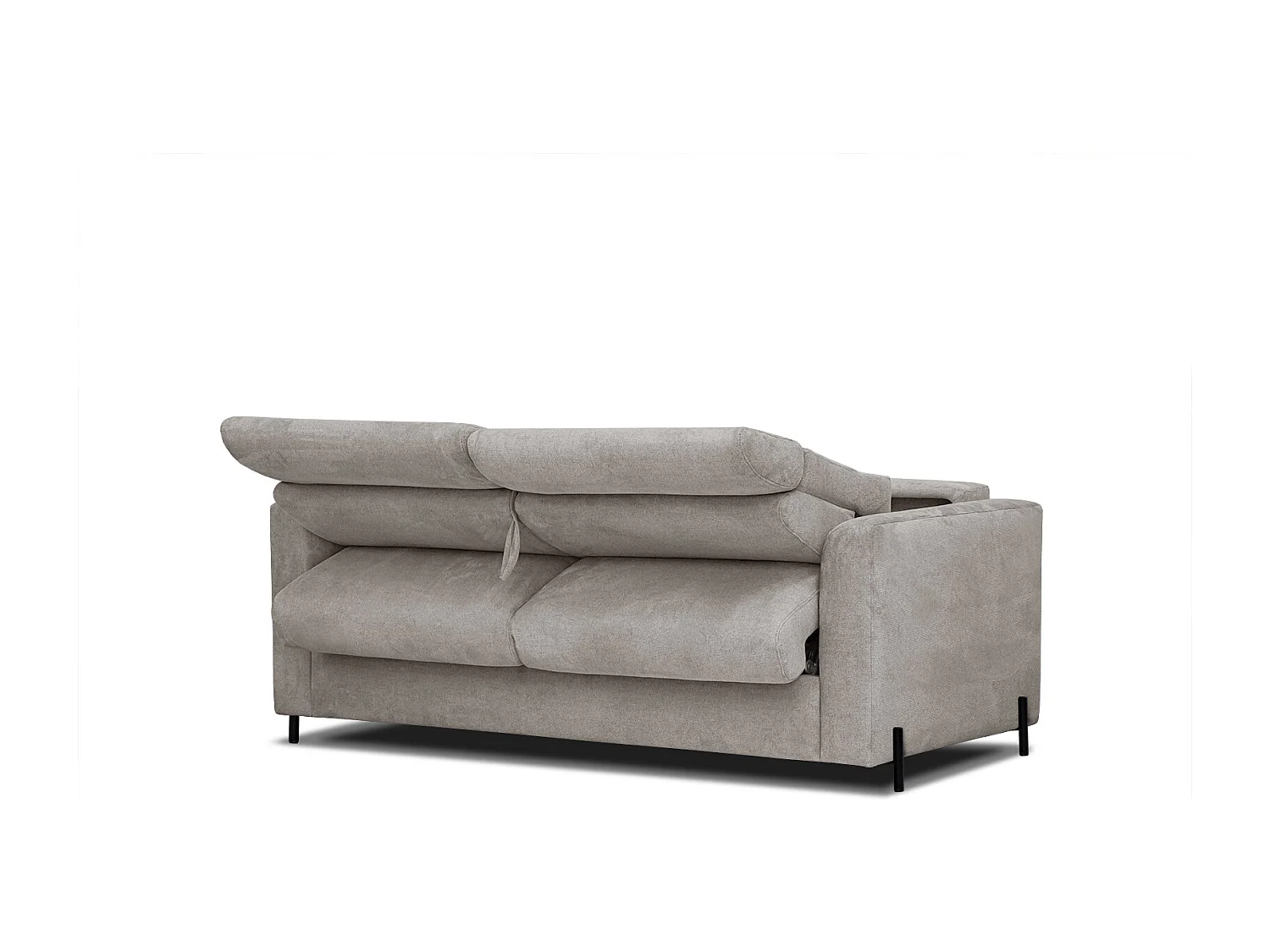 MEZO Sofa 3-Sitzer mit Schlaffunktion und verstellbare Kopfstützen, taupe