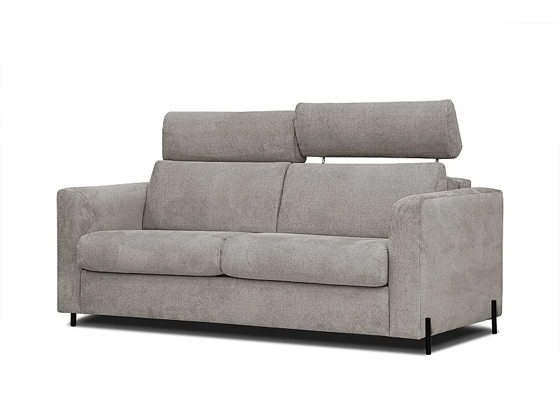 MEZO Sofa 3-Sitzer mit Schlaffunktion und verstellbare Kopfstützen, taupe