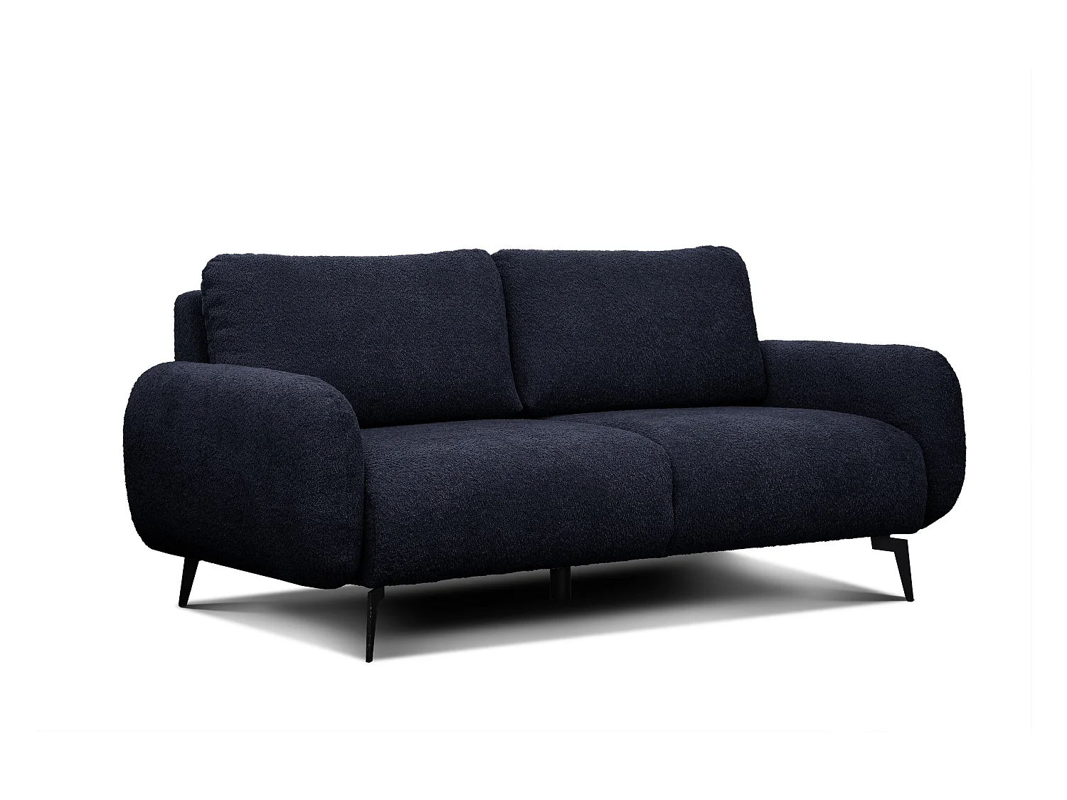 Canapé droit 3 places tissu bleu nuit - FEBE