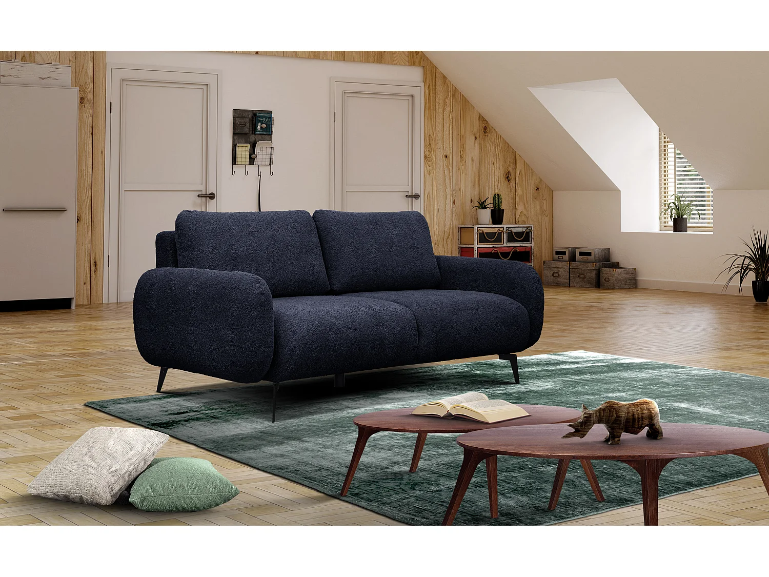 FEBE Sofa 3-Sitzer, dunkelblau