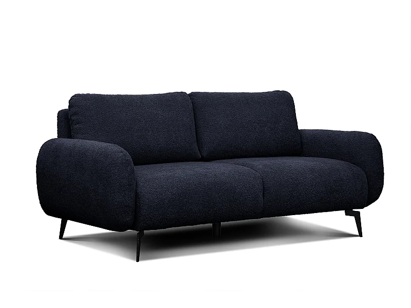 Canapé droit 3 places tissu bleu nuit - FEBE