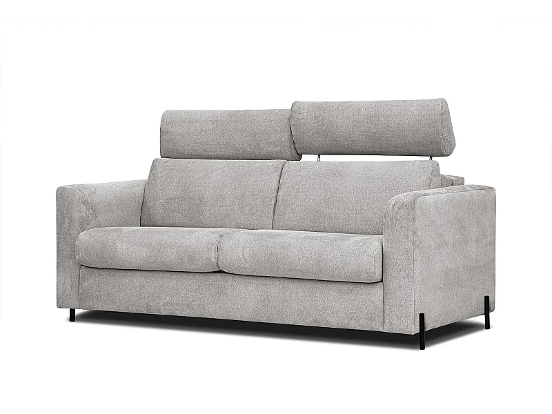 MEZO Sofa 3-Sitzer mit Schlaffunktion und verstellbare Kopfstützen, creme