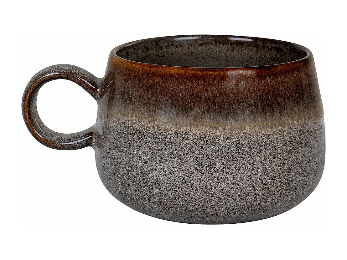 Selma Becher Keramik Set von 4 grau, braun.