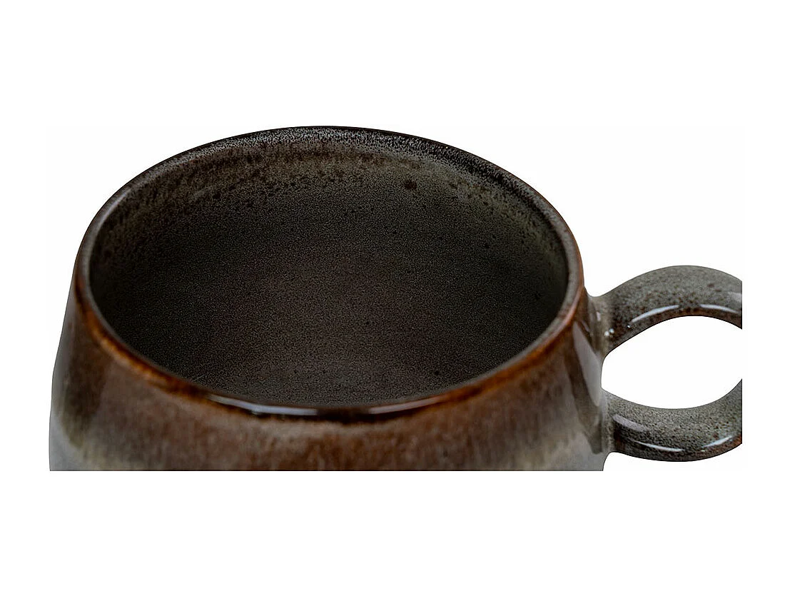 Selma Becher Keramik Set von 4 grau, braun.