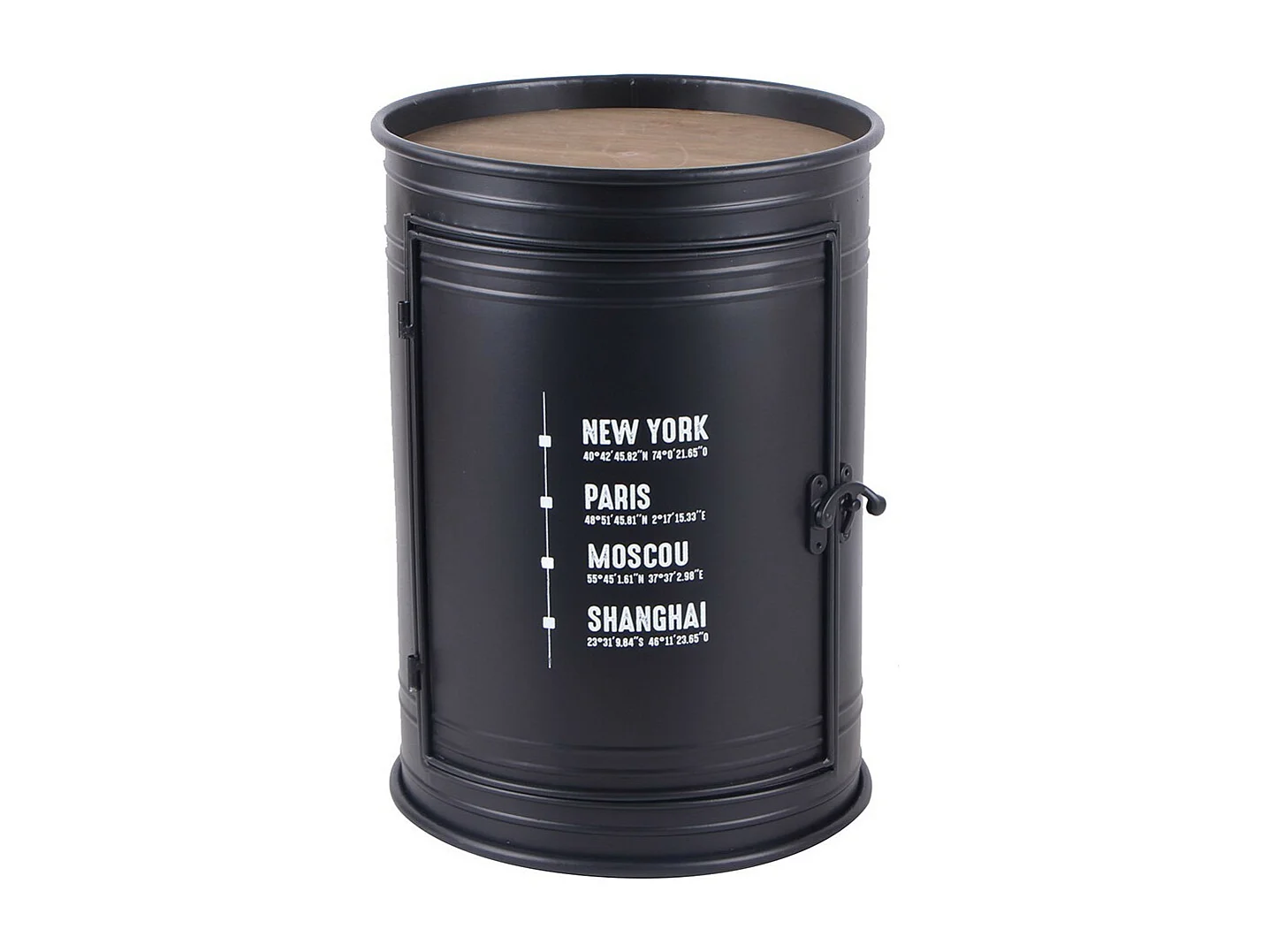 Schwarzer Metall-Bar-Tisch im Industriestil mit hellem Eichenholz-Top – Kollektion APERO