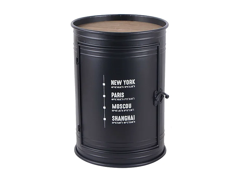 Schwarzer Metall-Bar-Tisch im Industriestil mit hellem Eichenholz-Top – Kollektion APERO