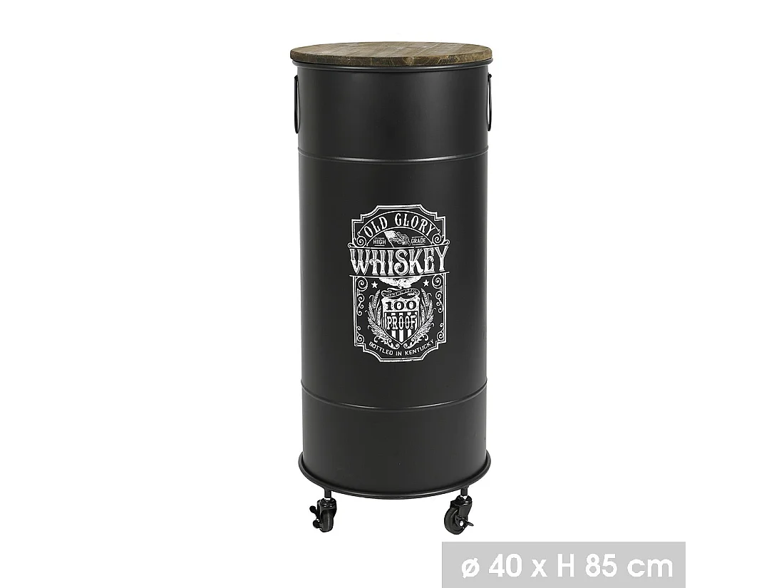 Valse bar OLD GLORY in industriële stijl - Diameter 40cm, Hoogte 85cm