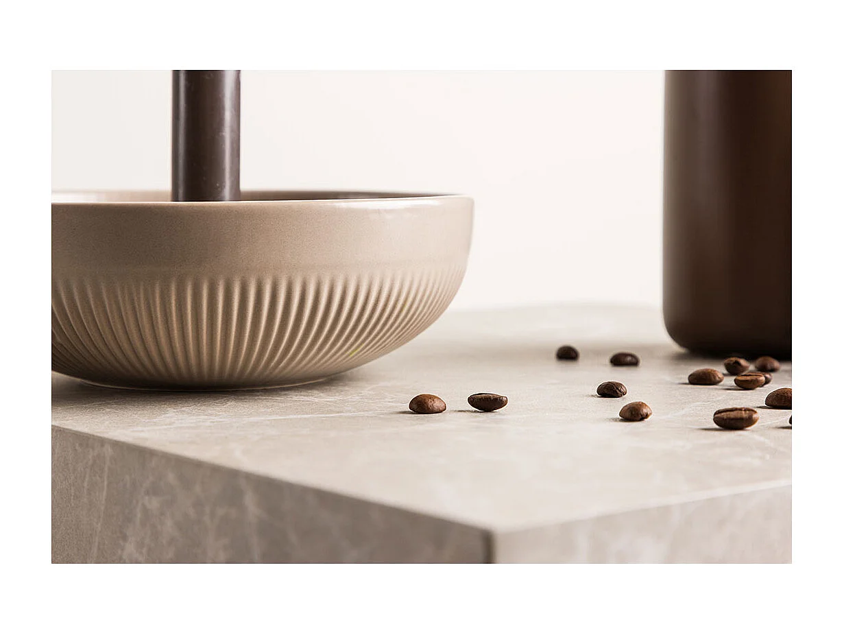 Bougeoir Design en Céramique "Posh" 18cm Beige