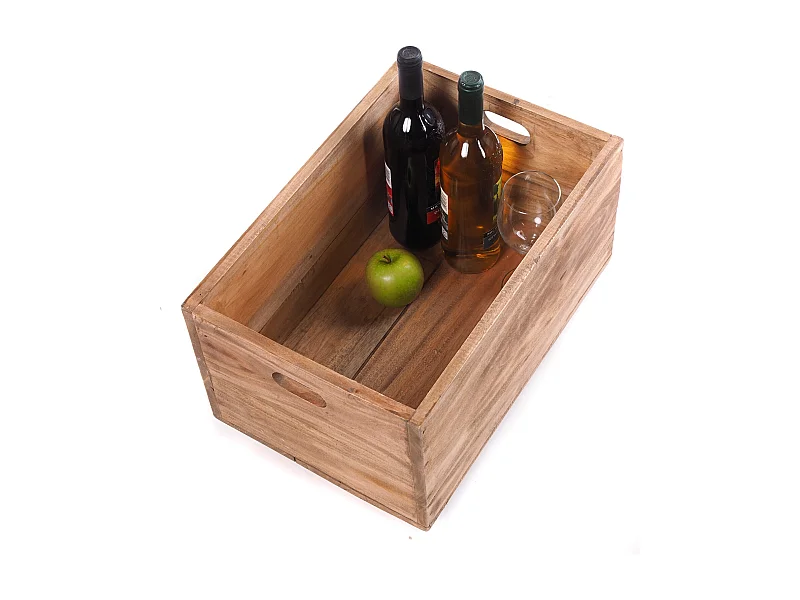 HOLZKISTE BOX Recyclingholz massiv, mit Rollen 01 natur-vintage