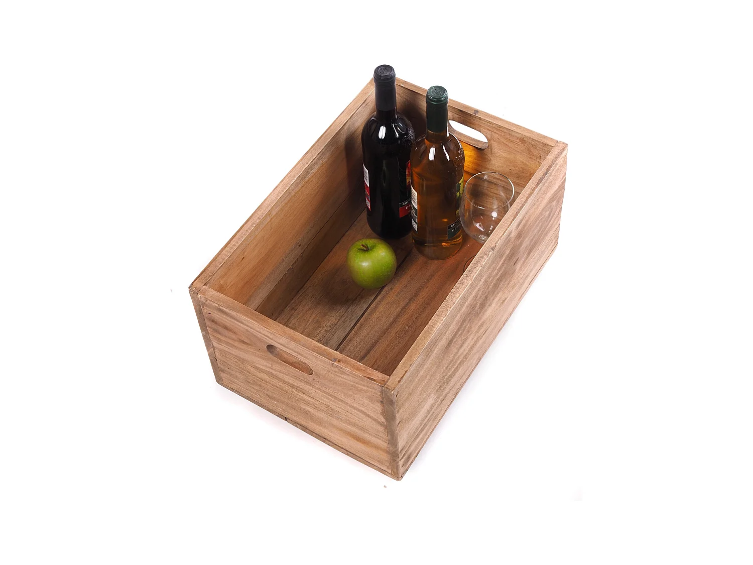HOLZKISTE BOX Recyclingholz massiv, mit Rollen 01 natur-vintage
