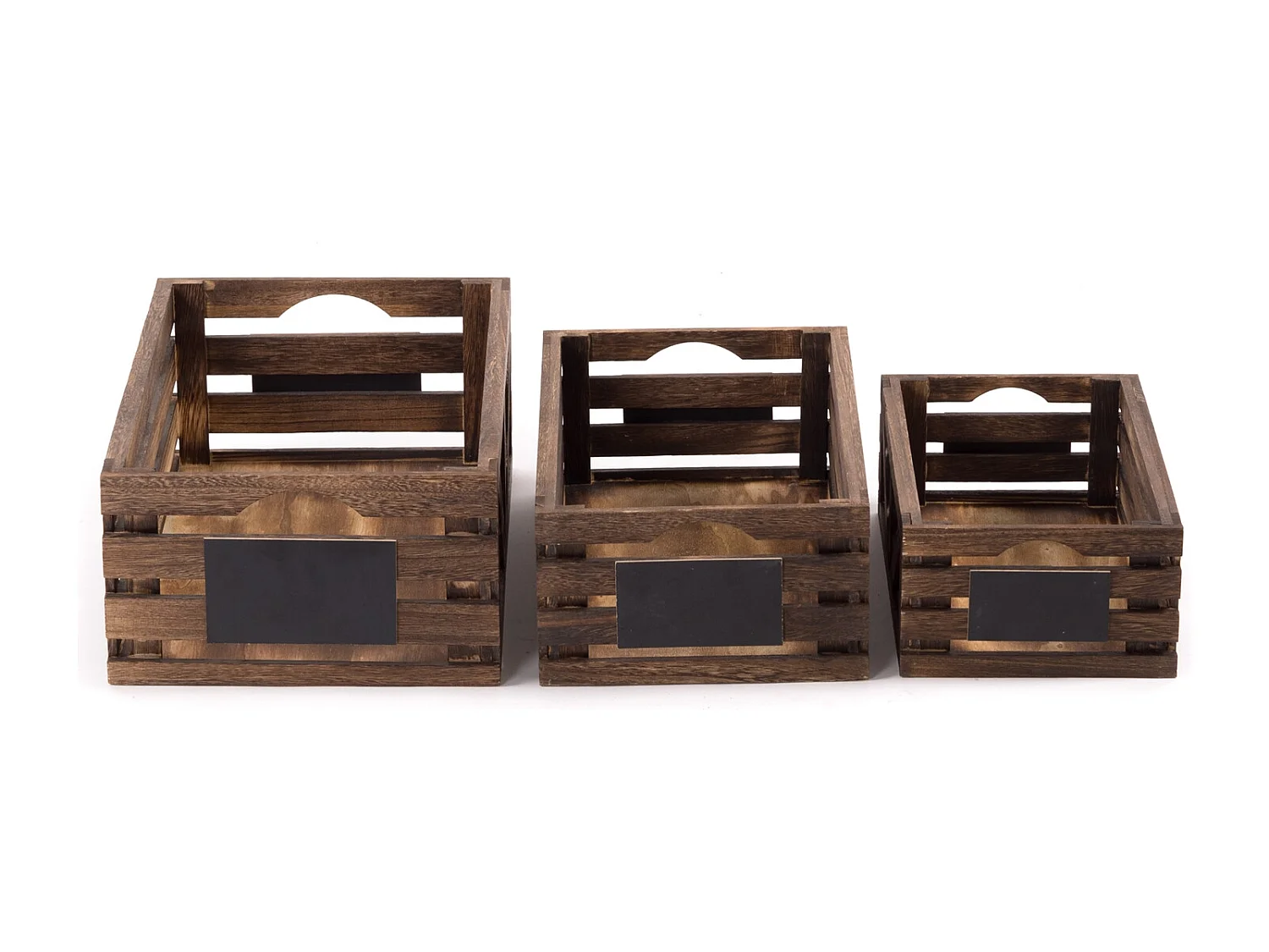 SET DE CAISSES EN BOIS Mira 3 pièces. Bois massif, différentes tailles couleurs naturelles