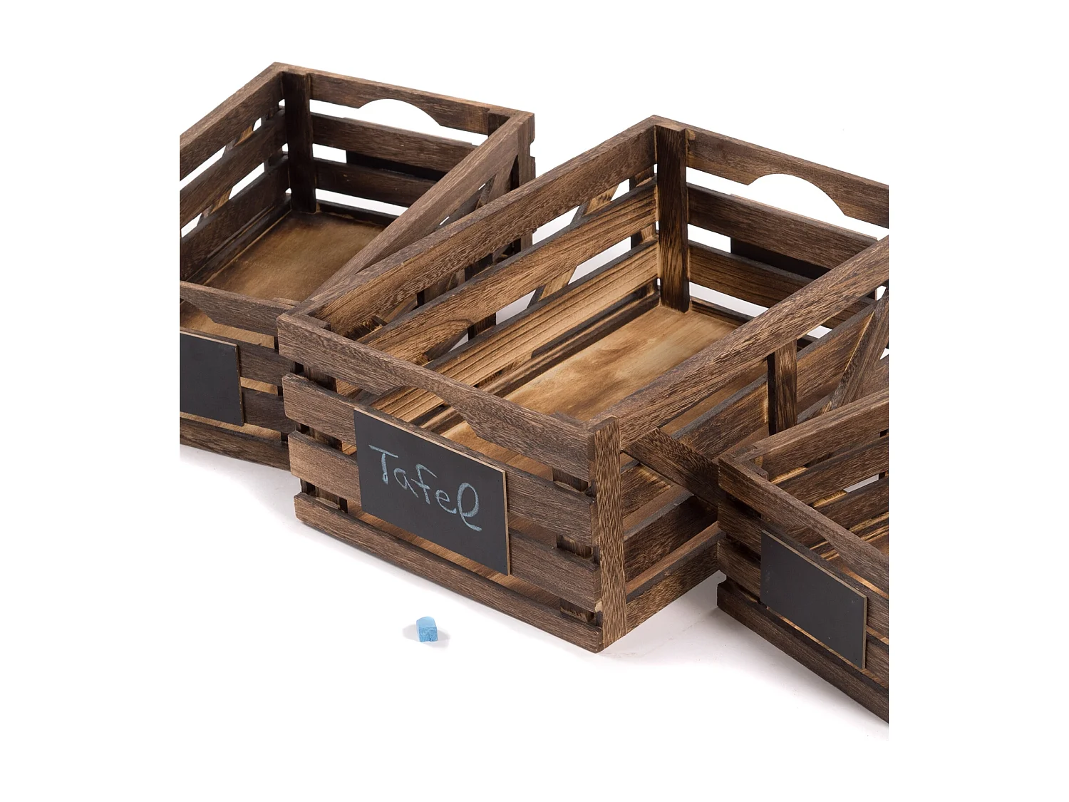 SET DE CAISSES EN BOIS Mira 3 pièces. Bois massif, différentes tailles couleurs naturelles