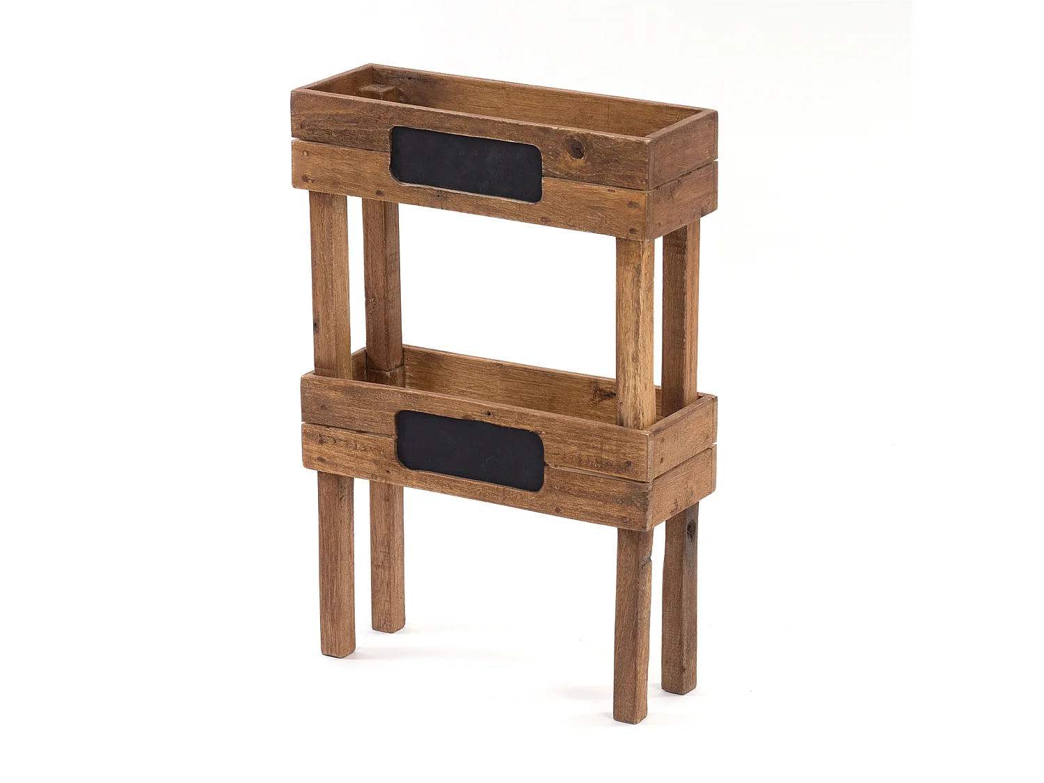 CAISSE À PLANTES Basilic Bois de recyclage massif, inscriptible, empilable couleurs naturelles