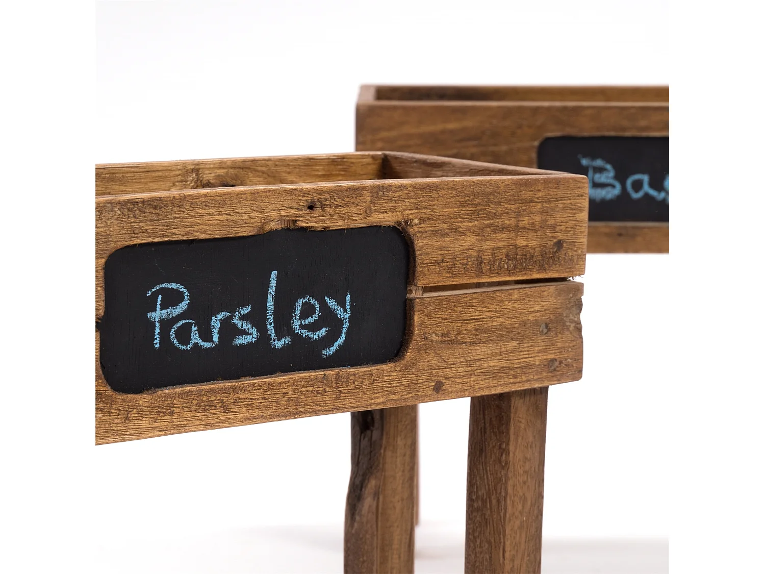 CAISSE À PLANTES Basilic Bois de recyclage massif, inscriptible, empilable couleurs naturelles