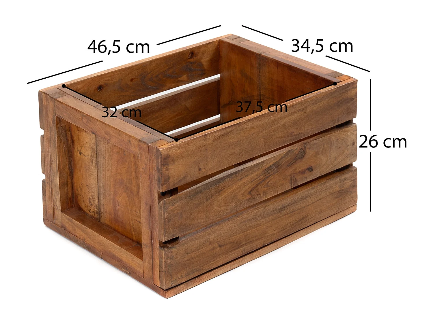 SCHALLPLATTENKISTE Lennon Massivholz, für ca 60 LPs natur