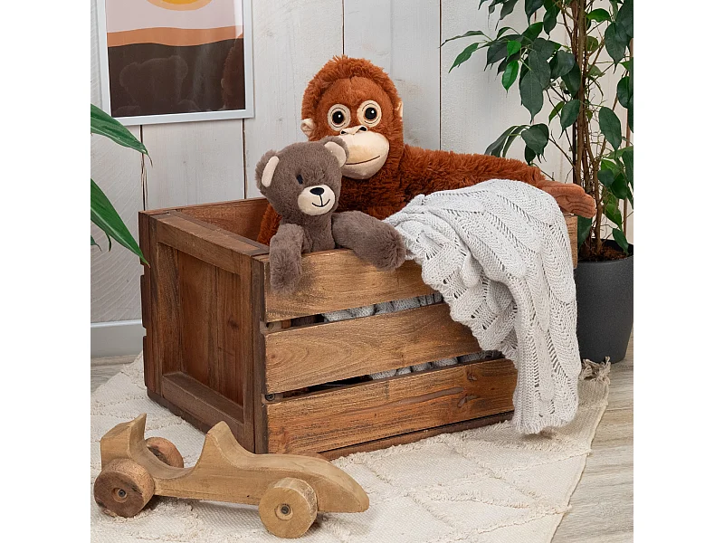 SCHALLPLATTENKISTE Lennon Massivholz, für ca 60 LPs natur