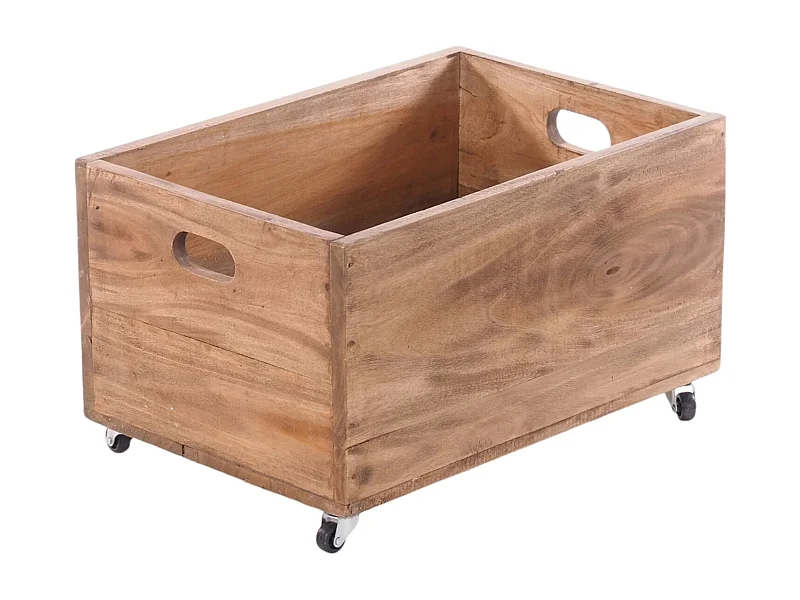 ROLLKISTE BOX Recyclingholz naturfarben