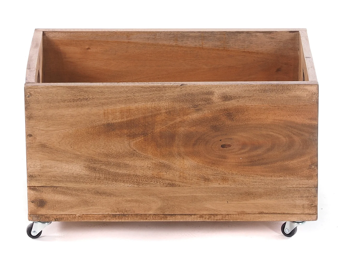 ROLLKISTE BOX Recyclingholz naturfarben