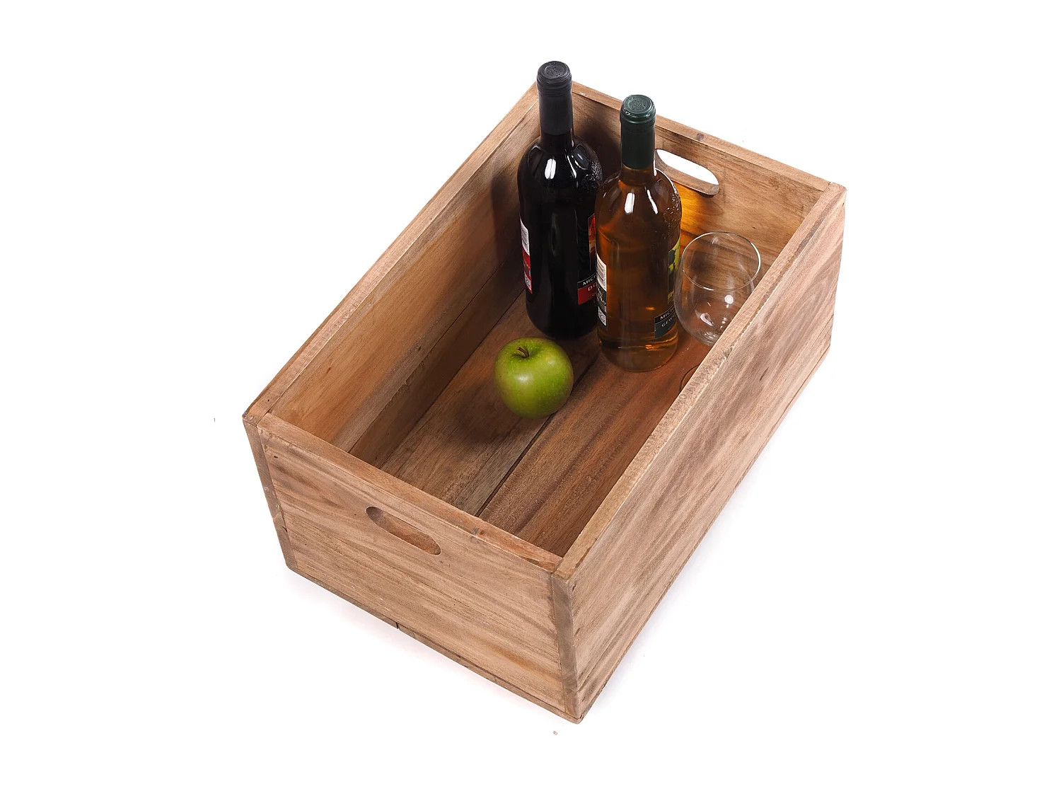 ROLLKISTE BOX Recyclingholz naturfarben