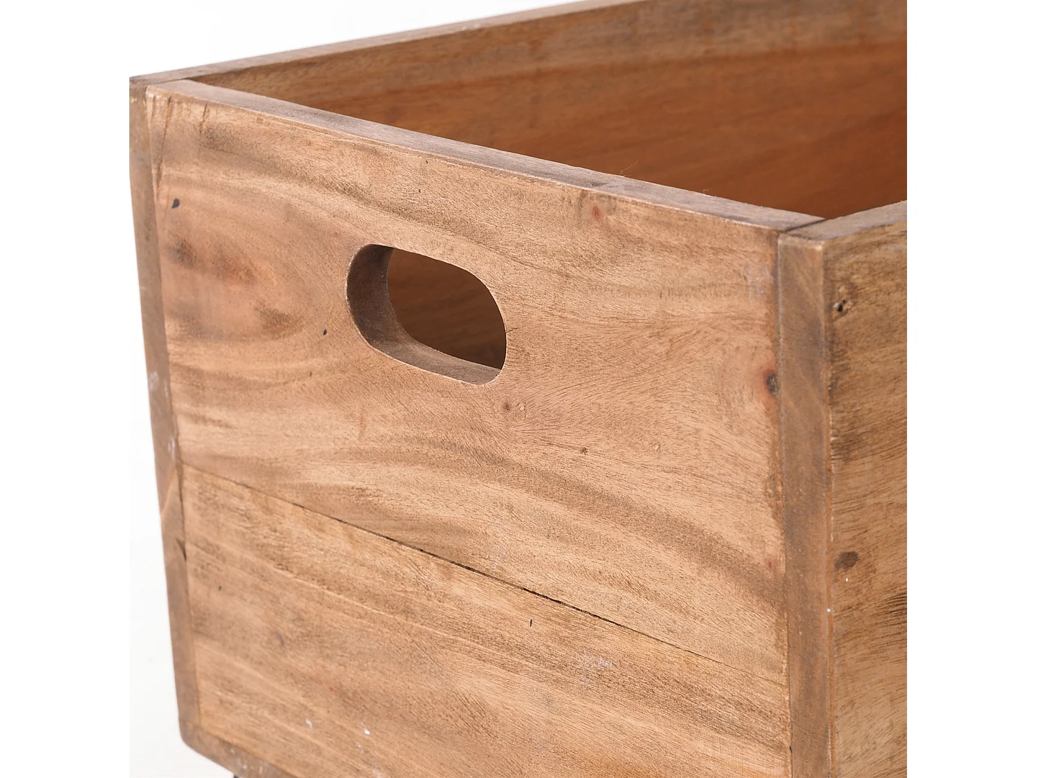 ROLLKISTE BOX Recyclingholz naturfarben